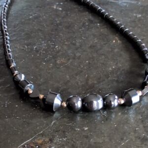 Elegant Black Beaded Necklace